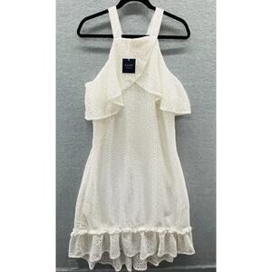 Kaari Blue Dress Womens Large White Desert Oasis Crochet Lace Fairy Romantic